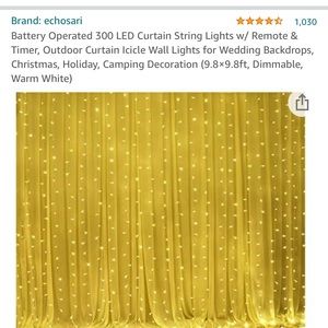 Battery operated curtain string lights !
